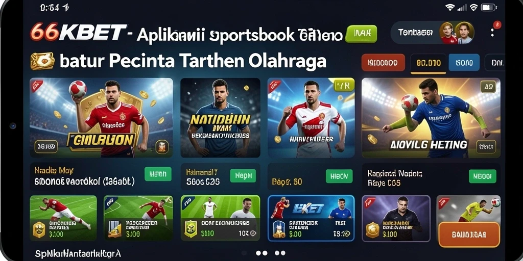 Screenshot gameplay 66KBET yang menampilkan taruhan olahraga langsung.