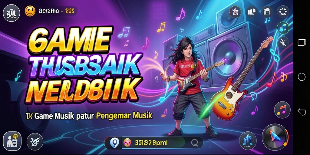 Tampilan gameplay 8QR dengan interaksi musik yang menarik.