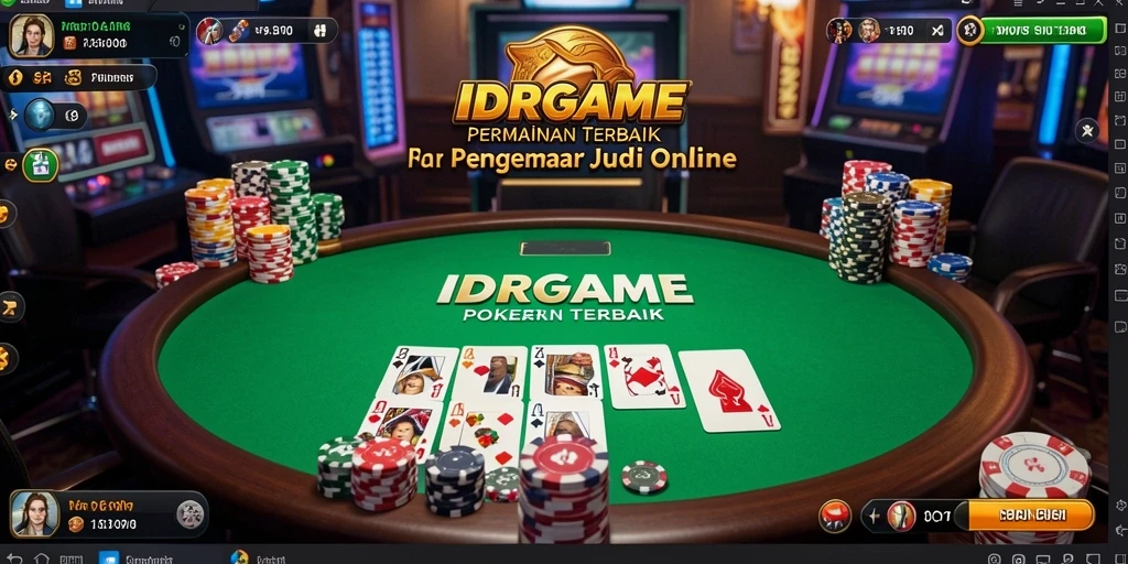 Tampilan permainan poker intens dan seru di IDRGAME.