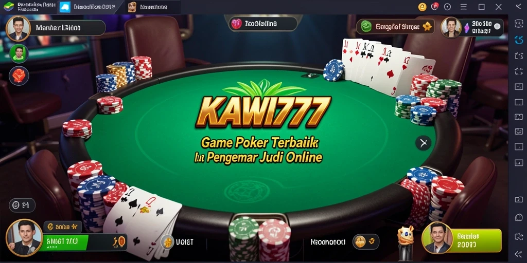 Screenshot gameplay KAWI777 menampilkan aksi seru permainan Poker.
