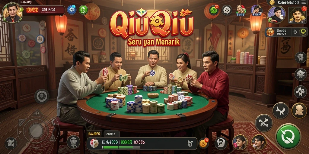Tampilan gameplay RAJAMPO menunjukkan momen seru permainan QiuQiu.