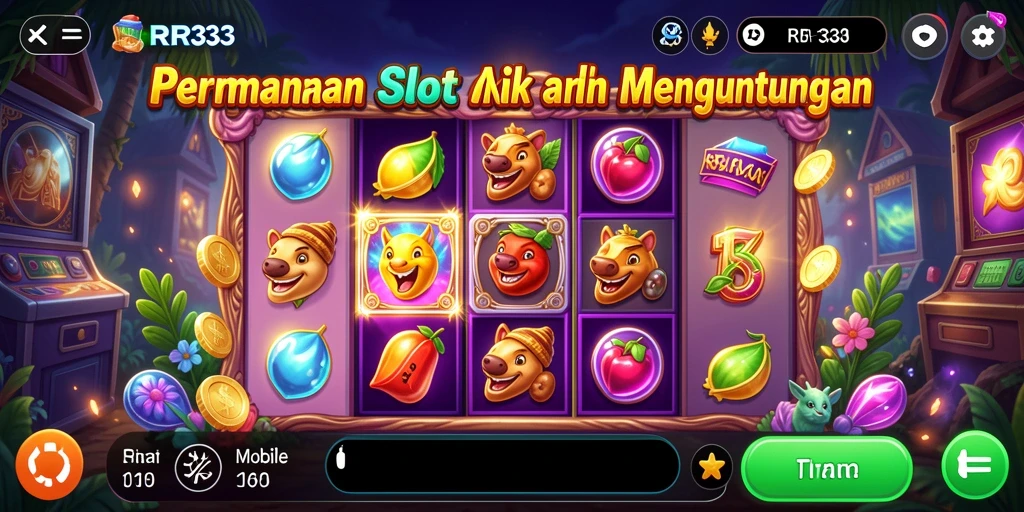 Tampilan screenshot gameplay Slot RR33 yang mengasyikkan dan interaktif.