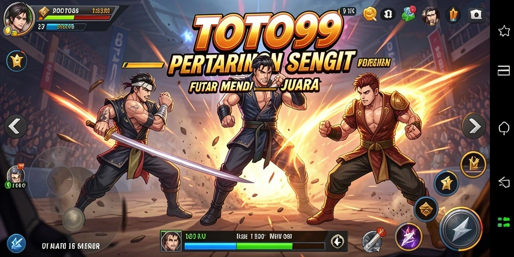 Tampilan gameplay TOTO99 yang mendebarkan dan penuh aksi pertarungan.