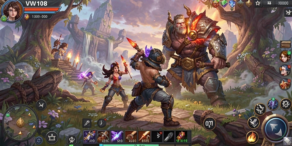 Tangkapan layar gameplay VW108 menampilkan aksi pertempuran yang mendebarkan.