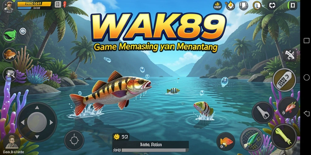 Tampilan gameplay WAK89 yang menarik saat memancing.